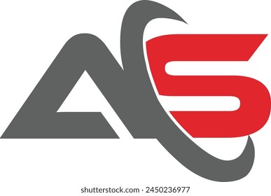 Initials AS letters logo design. AS best gaming logo icon vector template royalty free