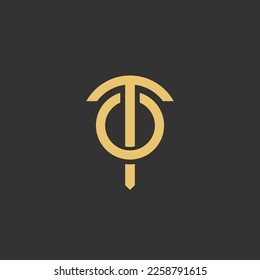 Initials letters TO logo monogram, overlapping two letters T and O. Usable for Business and Branding Logos. Flat Vector Logo Design Template Element.