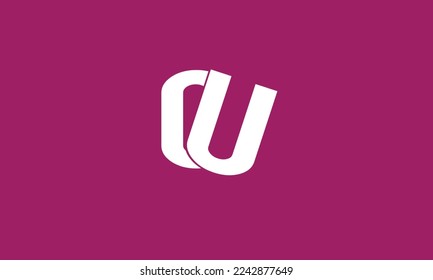  Initials letters Monogram logo CU, UC
