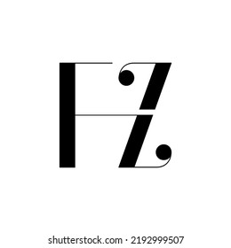 Initials letters Monogram logo FZ, ZF, F and Z.
