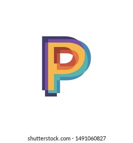 Initials letters P logo design vectors modern colorful