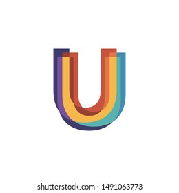 Initials letters U logo design vectors modern colorful