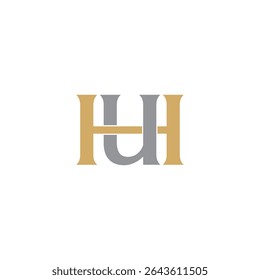 Letras iniciais UH ou HU L Logo Design 001