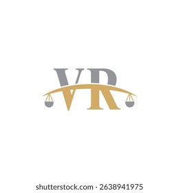 Initials Letters V and R With Scale Logo Design