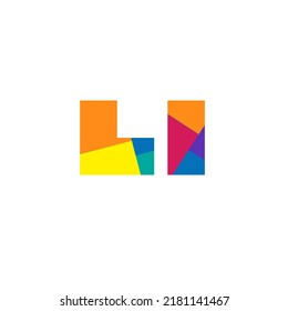 
inspiración en el diseño del logotipo de color completo de las iniciales L y I