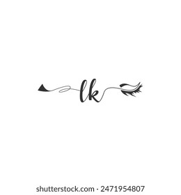 Initials LK calligraphy lettering beauty symbol