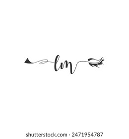 Initials LM calligraphy lettering beauty symbol