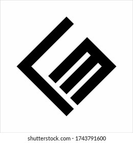 logotipo de iniciales lm cuadrado negro