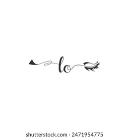 Initials LO calligraphy lettering beauty symbol