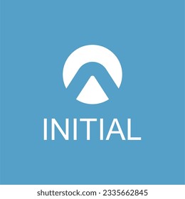 the initials of the logo "A" with a blue circle behind it and made as simple as possible