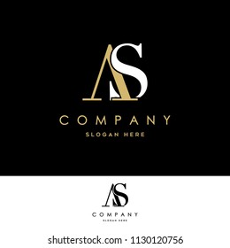 Initials AS Logo Abstract