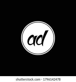 initials logo AD vector letter vintage