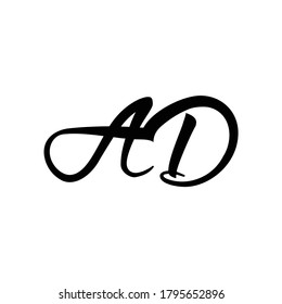 initials logo AD vector vintage letter creative