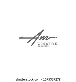 Initials Am Logo Creative Template Sign Vector