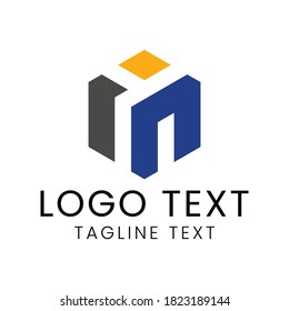 initials IN logo design for business