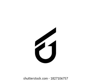 Initials logo f u icon logo design template