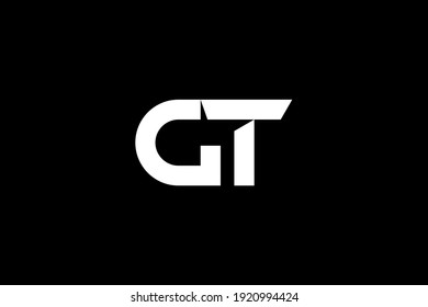initials logo GT simple vector template