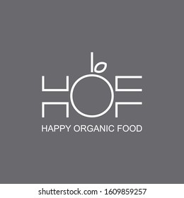 
Initials logo. HOF Logo Design. Organic Food Logo Design