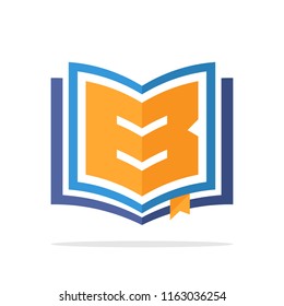 initials logo icon with the concept of an open book with detail initials letter B