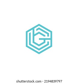 iniciales icono del logotipo hexágono rúbricas netas D ilustración de tecnología de compensación