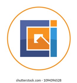 initials logo icon in a square shape with a combination of letters C, Q, I