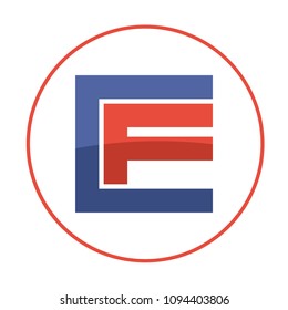 initials logo icon in a square shape with a combination of letters C & F