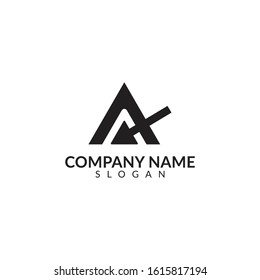initials logo letter A with black color vector design