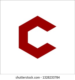 initials logo letter C hexagon Logo vector