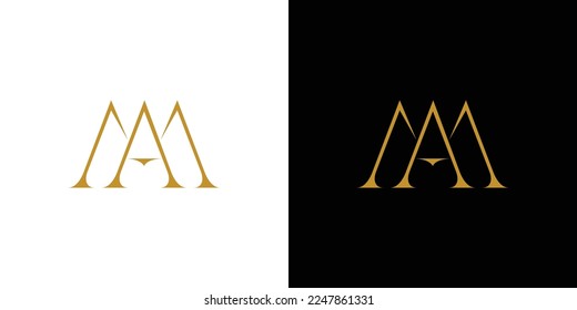 Der Logo-Buchstabe AM ist elegant und luxuriös