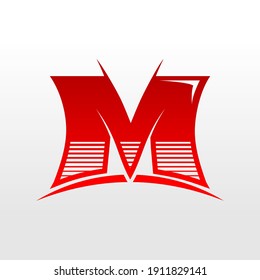 initials logo letter m design vector
