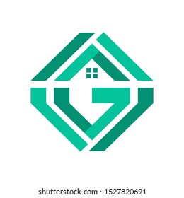 Initials logo letter vector "G" shape house, modern and clean design good for individual or group real estate business use
