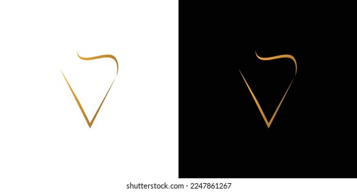 La letra del logotipo de las iniciales VS es un diseño elegante y lujoso