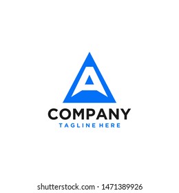 The initials A logo with a modern style in blue