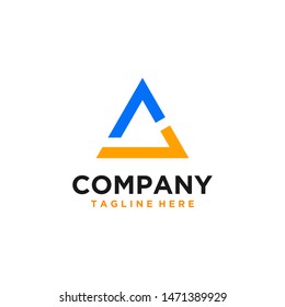 The initials A logo with a modern style in blue