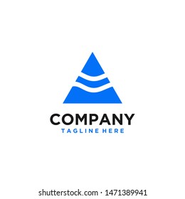 The initials A logo with a modern style in blue