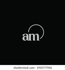 AM initials logo monogram with circles