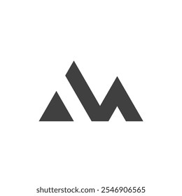 initials logo am mountains monogram