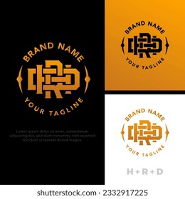 Initials logo, R D H overlapping letters, premium monogram logo templates and vector icons