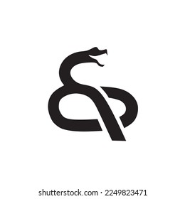 Initials Logo S. Konzept mit Schlangenkopf