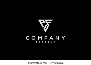 Initials logo triangle vector shape