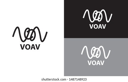 initials logo V , O and Letter V made in line style