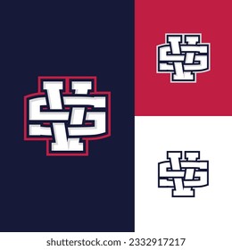 Initials logo, V S or S V overlapping letters, premium monogram logo templates and vector icons
