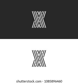 Initials logo VA letters monogram, overlapping parallel thin lines creative identity AV emblem, combination two letters A V, direction arrows icon