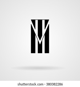 Initials logo. Vector calligraphic monogram. Letters in the minimalist style.