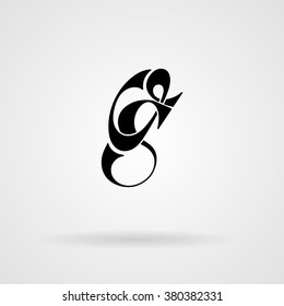 Initials logo. Vector calligraphic monogram. Letters in the minimalist style.