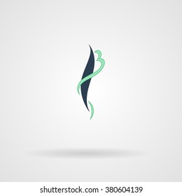 Initials logo. Vector calligraphic monogram. Letters in the minimalist style.