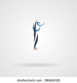 Initials logo. Vector calligraphic monogram. Letters in the minimalist style.