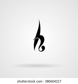 Initials logo. Vector calligraphic monogram. Letters in the minimalist style.