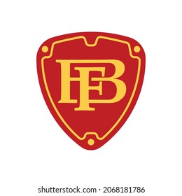 Initials logo vector letter BF. classic design combined with shield