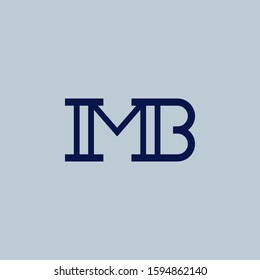 Initials logo vector letter MB. style outline classic design and clean